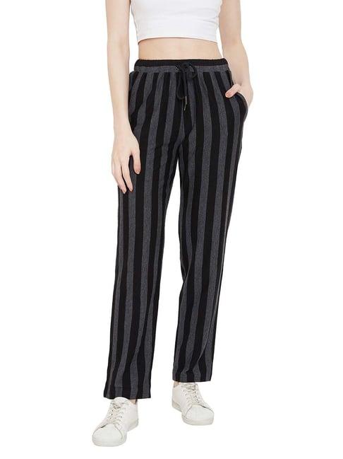 hypernation black & grey striped pants
