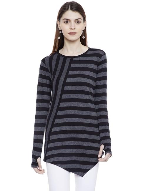 hypernation black & grey striped tunic