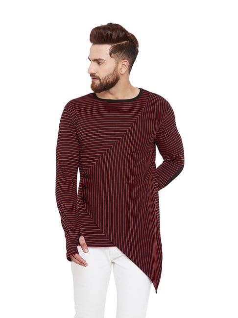 hypernation black & red striped full sleeves t-shirt