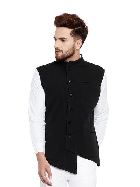 hypernation black band collar waistcoat