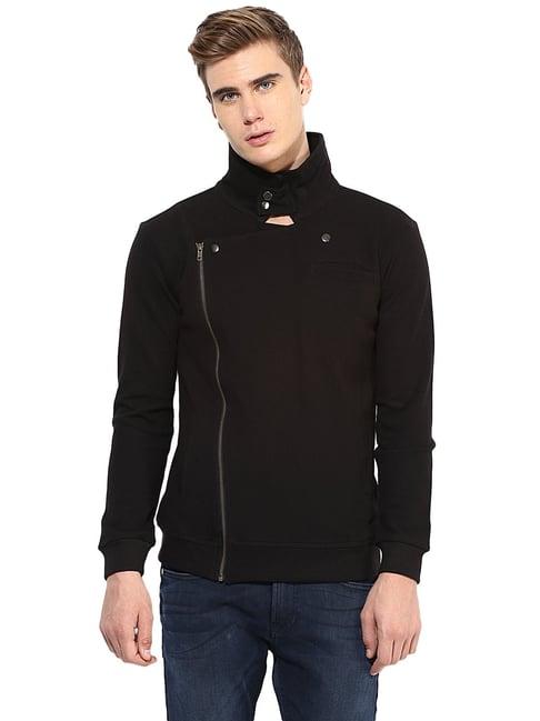 hypernation black full sleeves high neck jacket