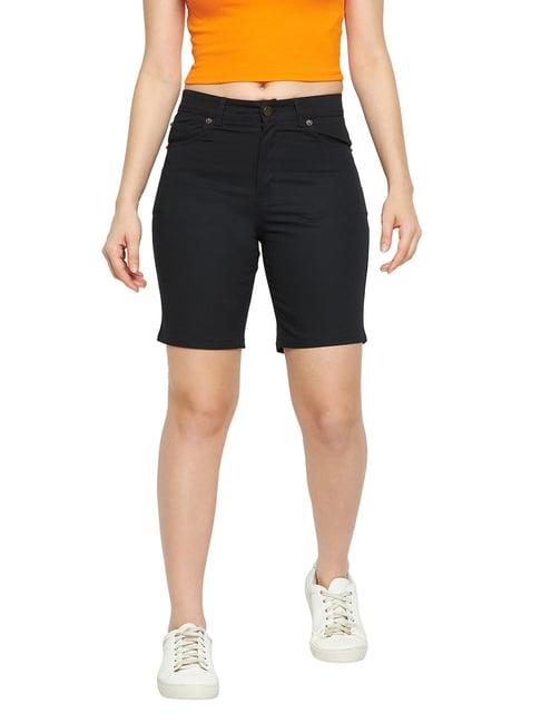 hypernation black mid rise shorts