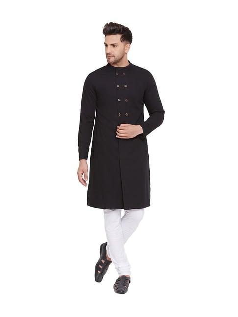 hypernation black regular fit kurta