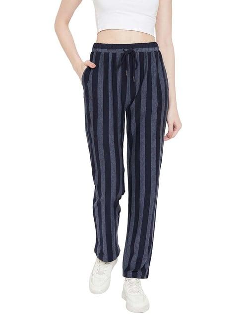 hypernation blue & grey striped pants