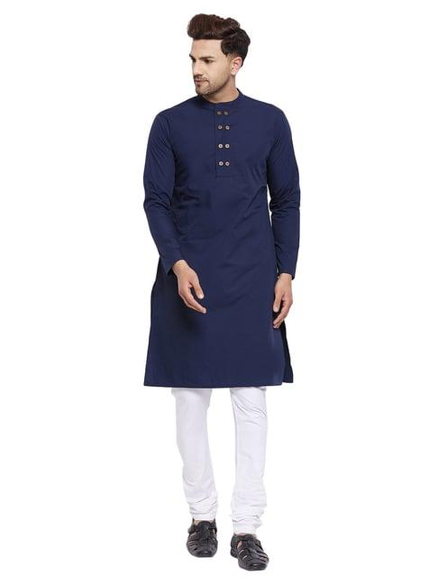 hypernation blue mandarin collar kurta