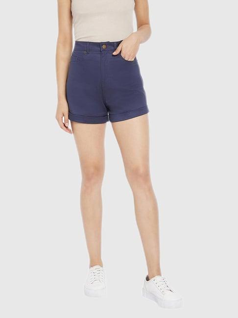 hypernation blue regular fit shorts