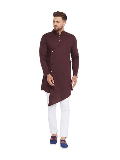 hypernation brown regular fit kurta