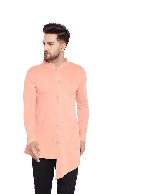 hypernation dusty pink mandarin collar kurta