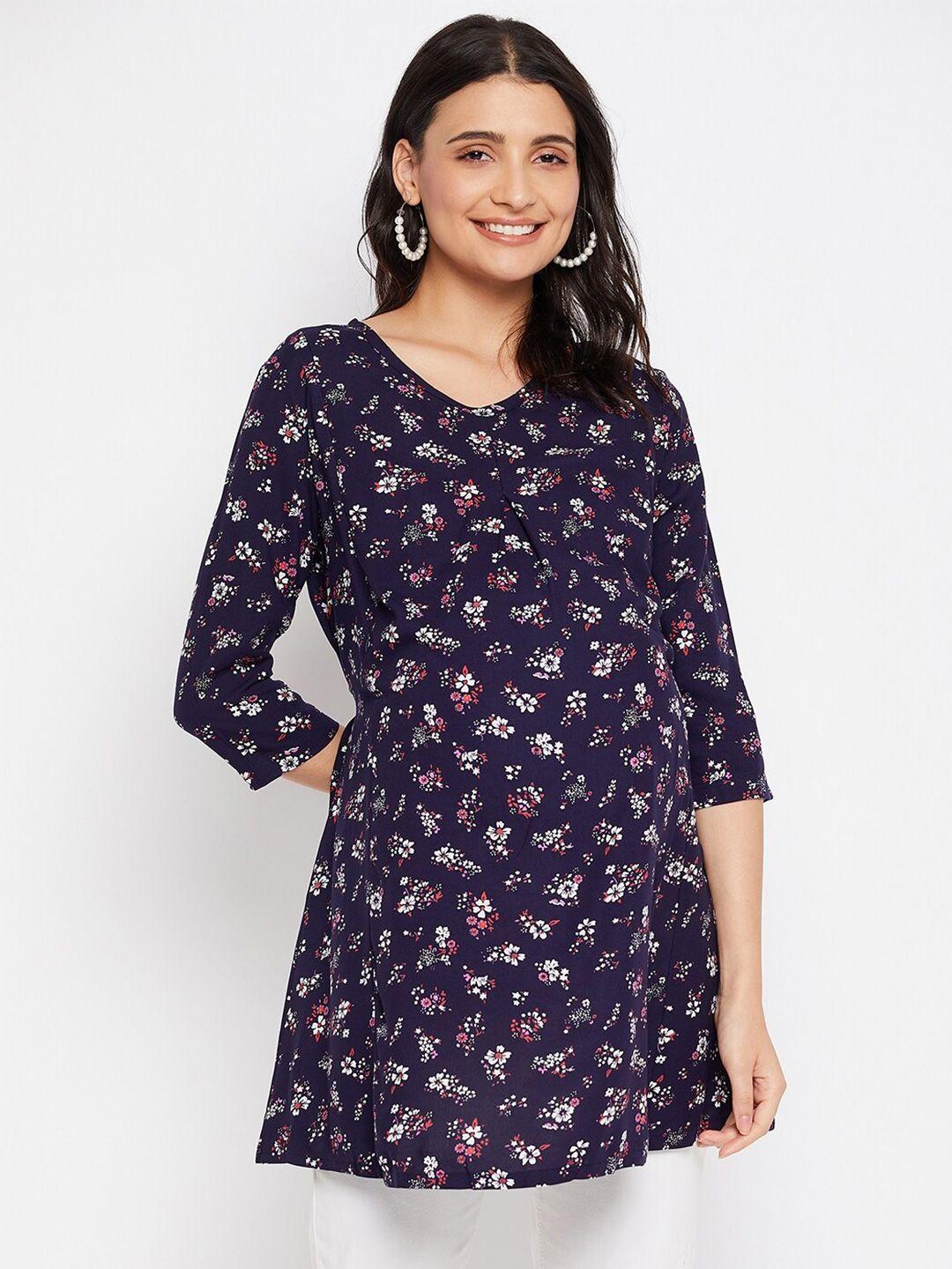 hypernation floral printed maternity longline top