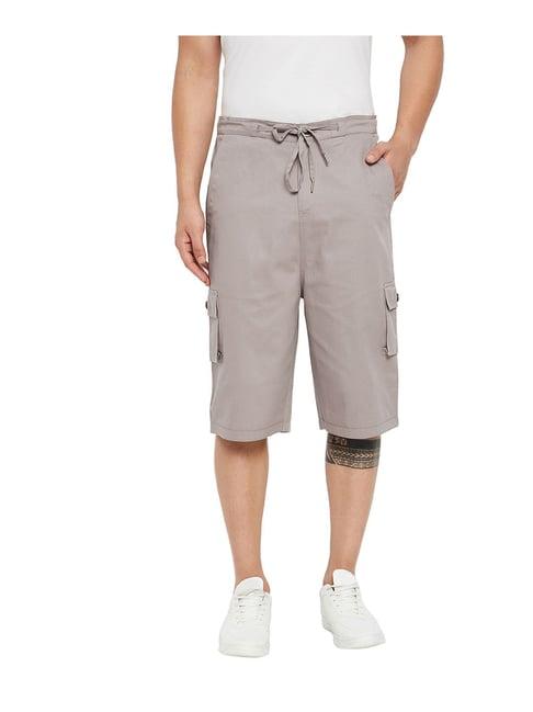 hypernation grey regular fit cargo shorts