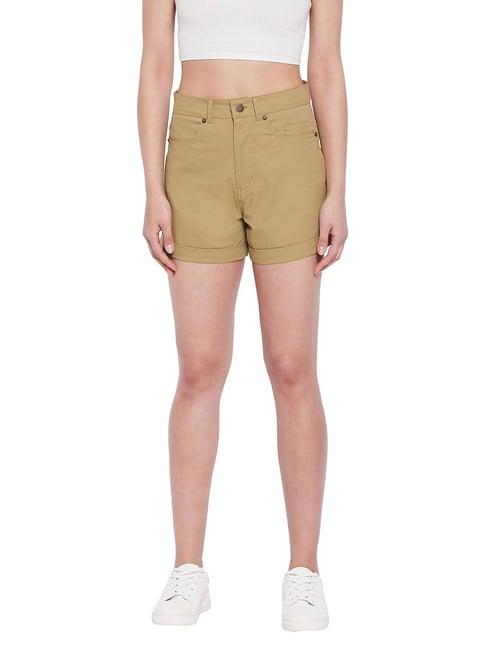 hypernation khaki regular fit shorts