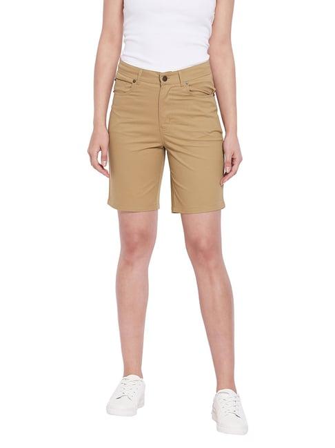 hypernation khaki regular fit shorts