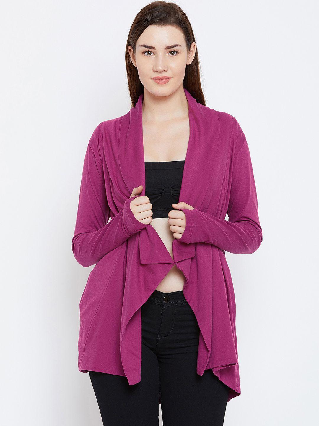 hypernation magenta solid open front shrug