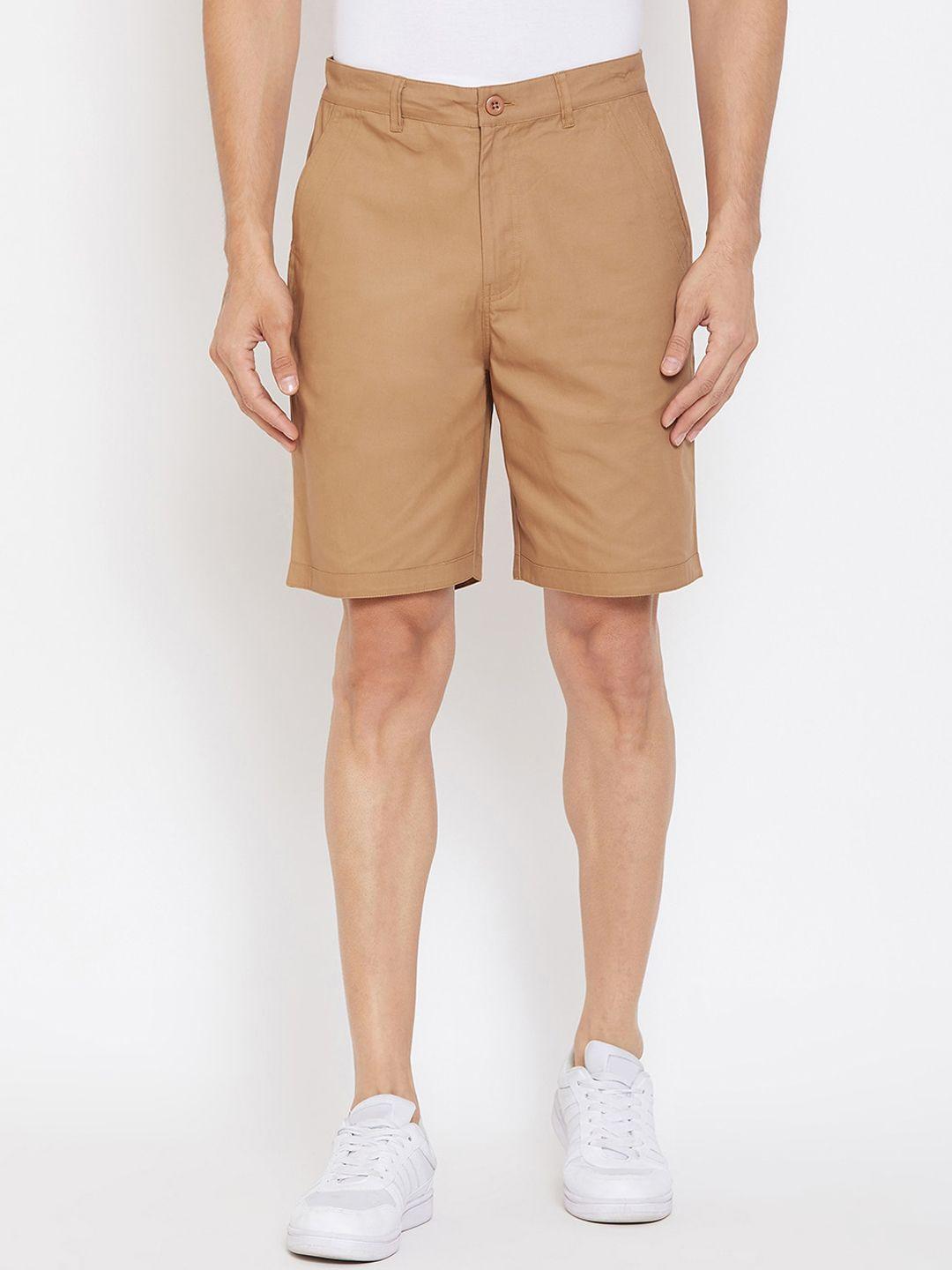 hypernation men mid-rise pure cotton chino shorts