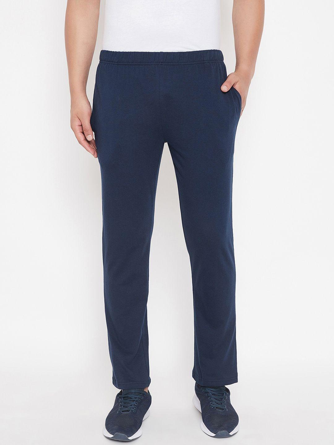 hypernation men relaxed mid-rise pure cotton trousers