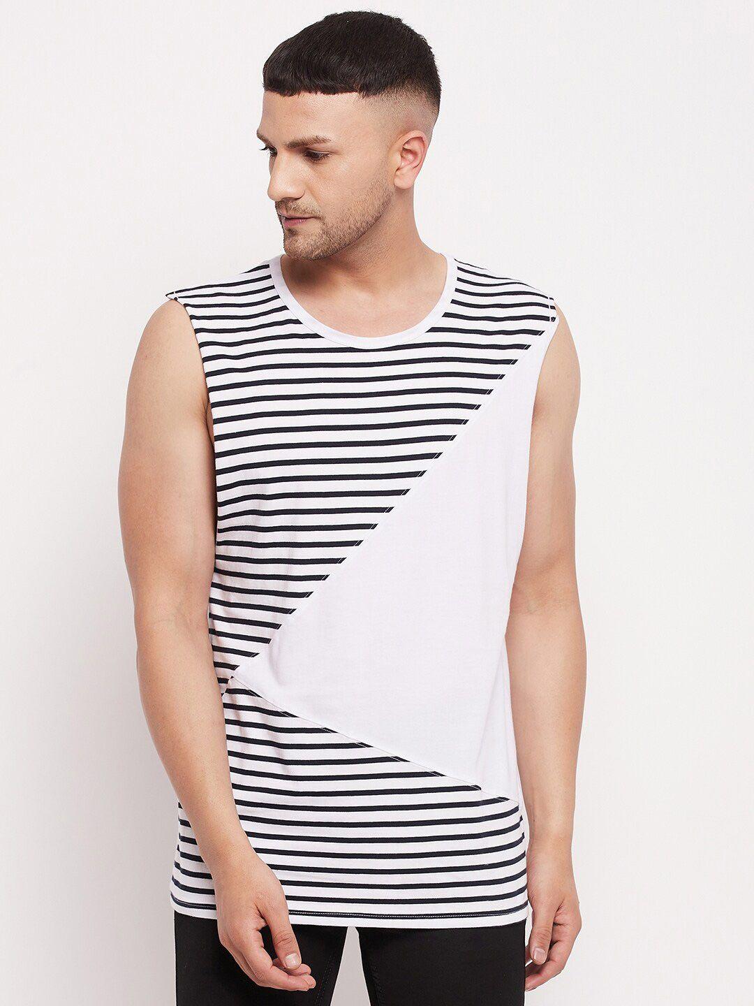 hypernation men striped monochrome pure cotton t-shirt