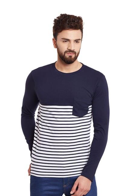 hypernation navy full sleeves regular fit t-shirt