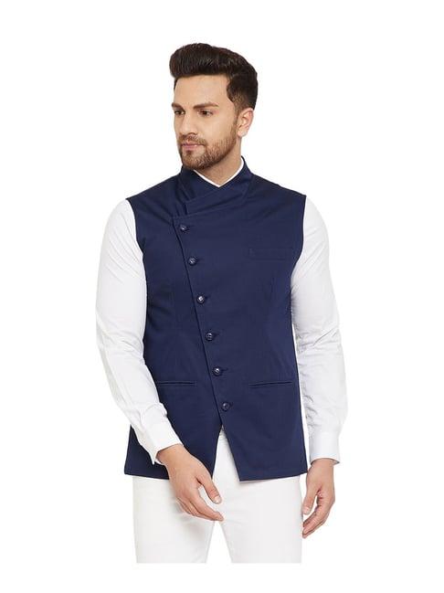 hypernation navy regular fit waistcoat