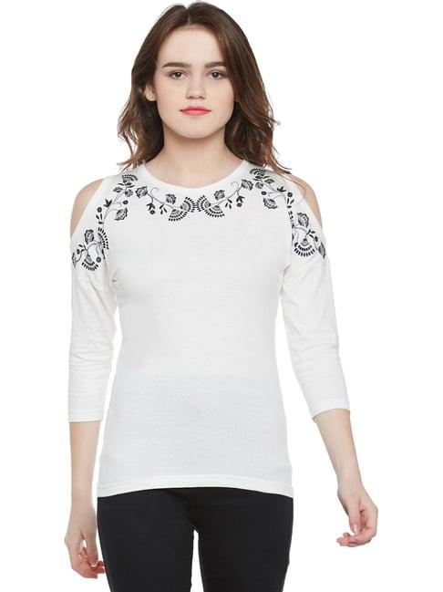 hypernation off white embroidered tunic