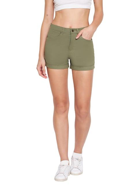 hypernation olive high rise shorts