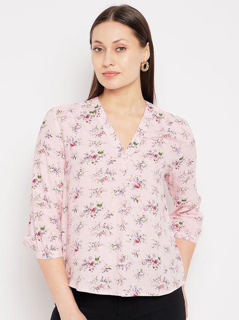 hypernation pink floral print top