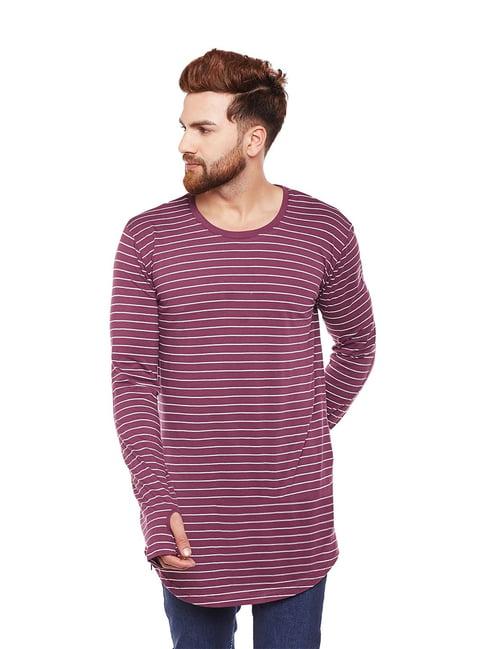 hypernation purple round neck cotton t-shirt