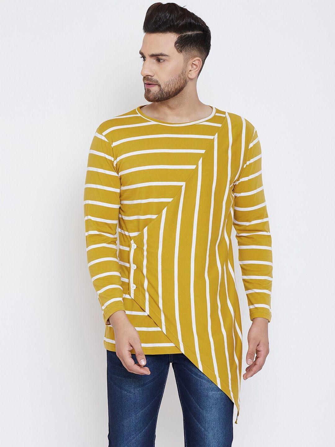 hypernation striped round neck cotton t-shirt