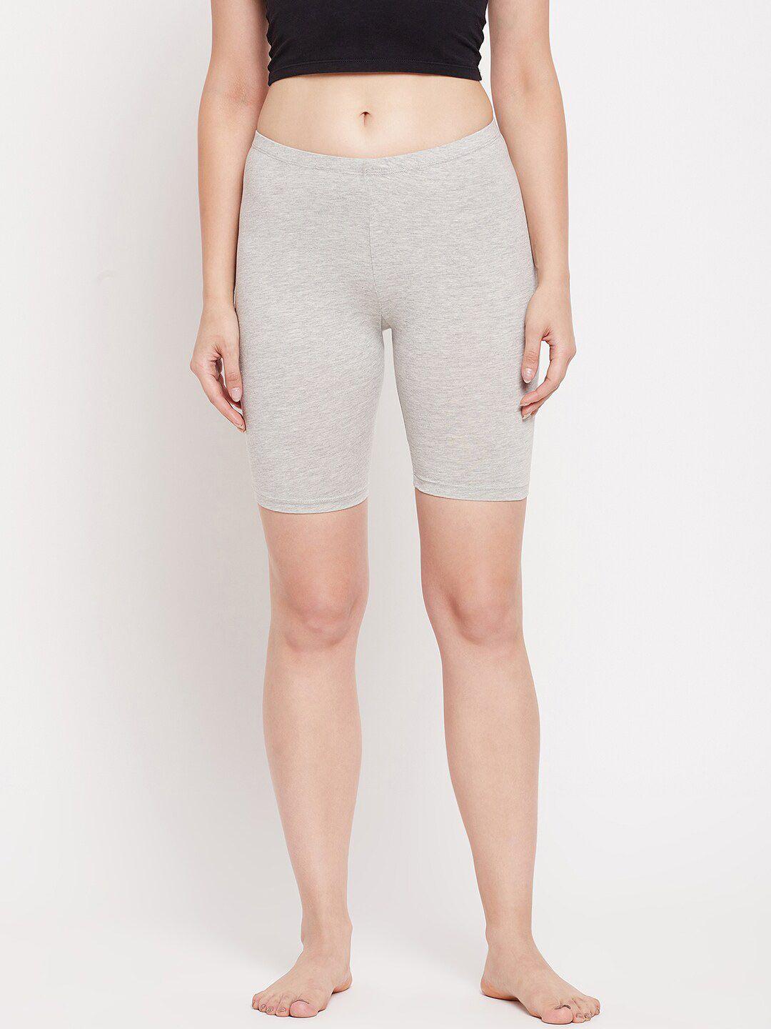 hypernation women grey melange lounge shorts