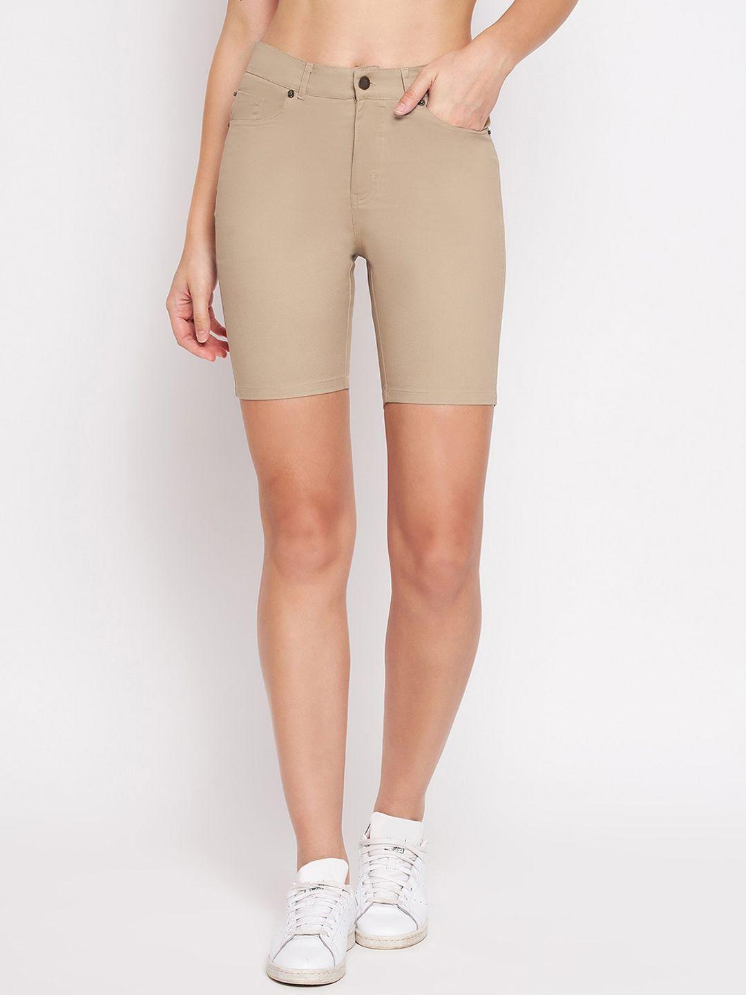 hypernation women skinny fit high-rise shorts