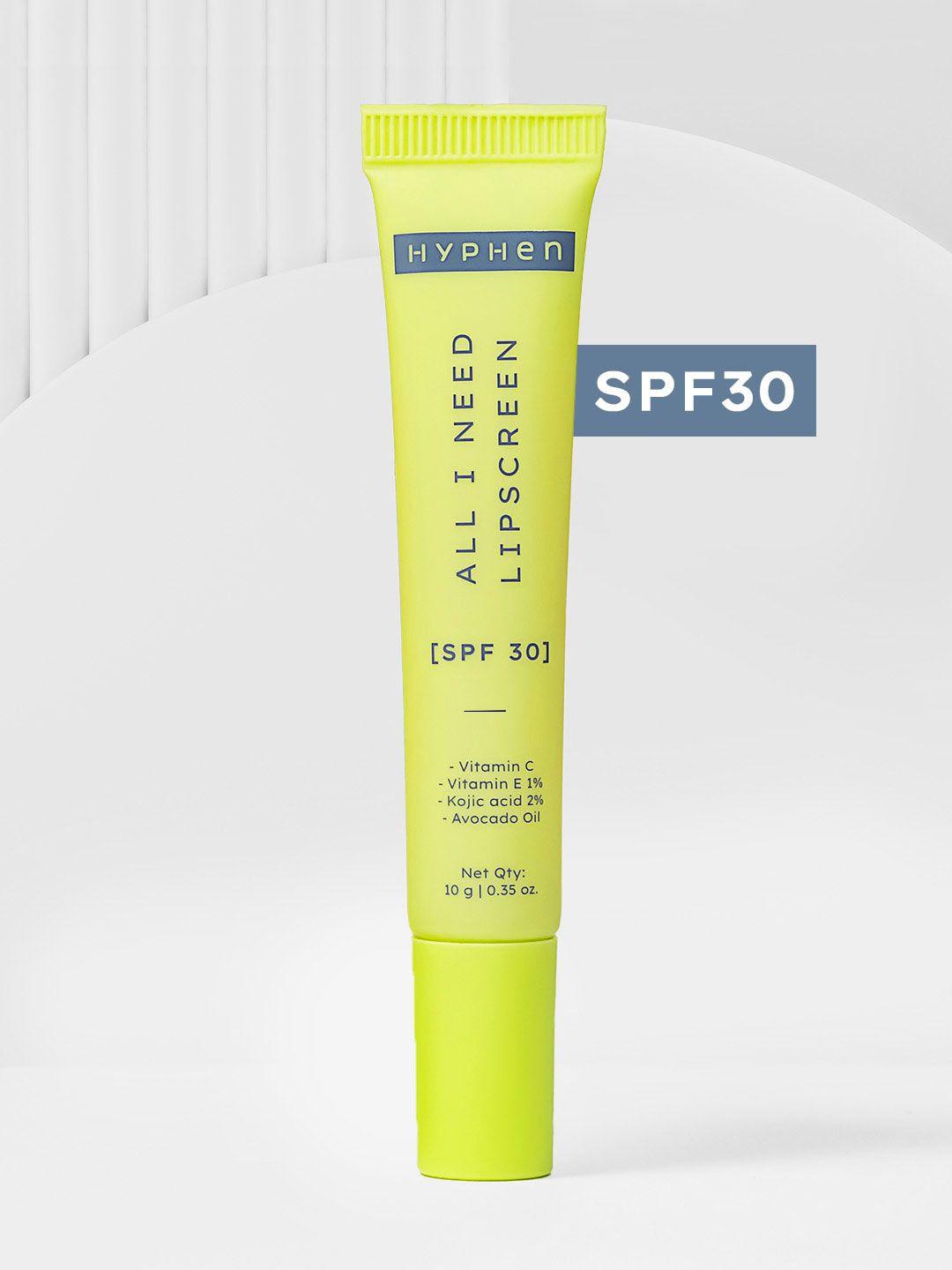 hyphen all i need lipscreen spf30 lip balm for sun protection & pigmentation - 10g