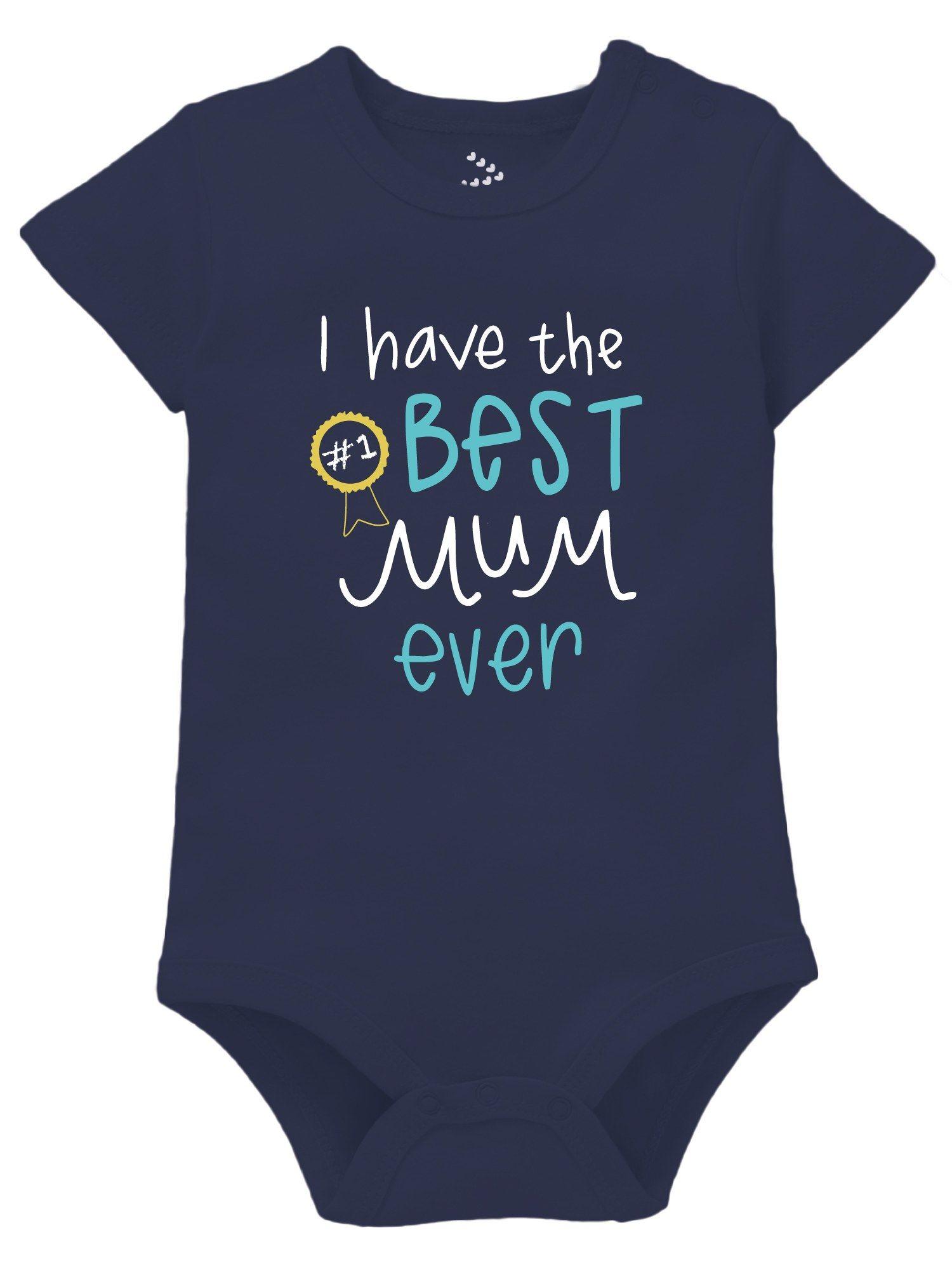 i have best mum ever baby bodysuit mothers day navy blue