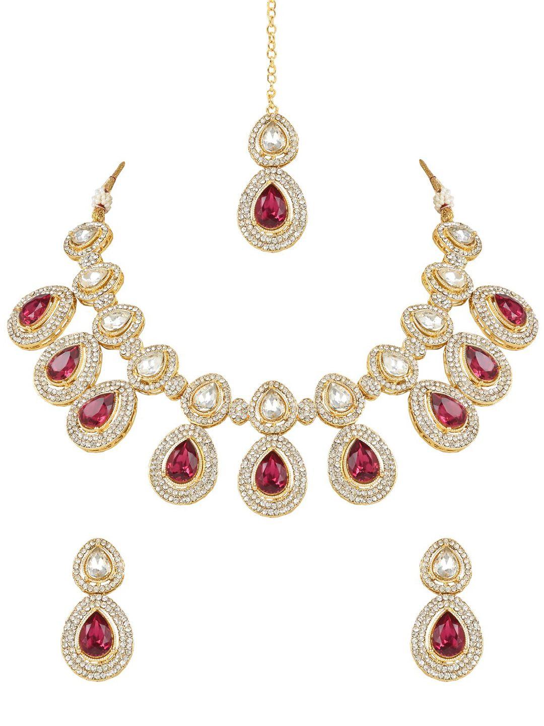 i jewels gold-plated & kundan-stones studded jewellery set