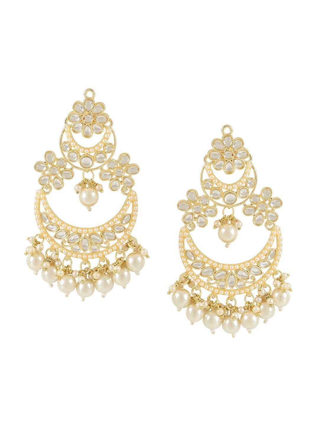i jewels gold-plated kundan chandbalis earrings