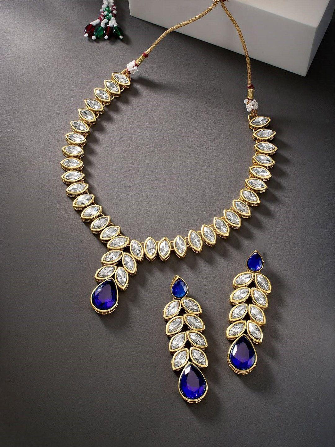 i jewels gold-plated stone-studded jewellery set