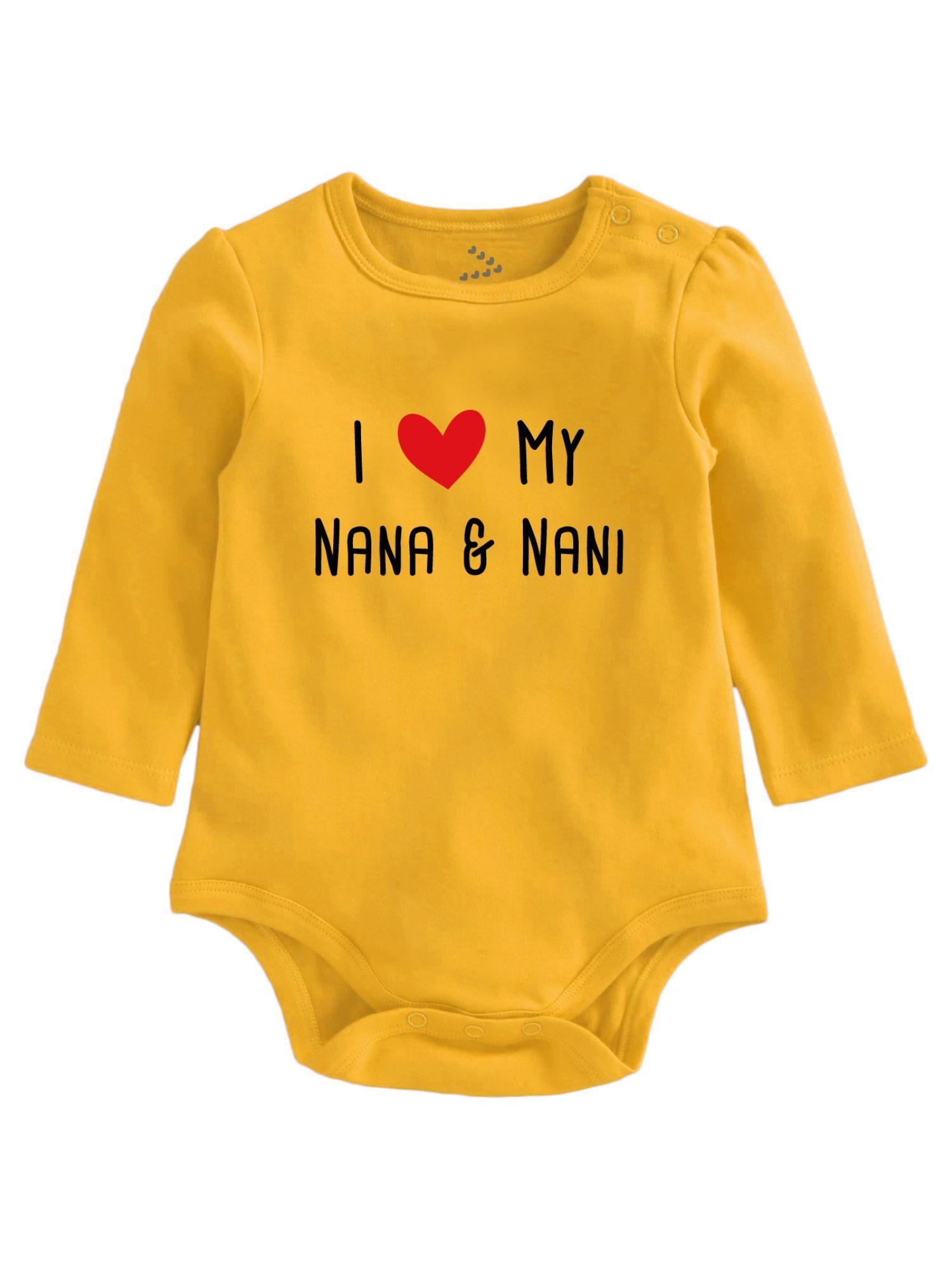 i love nana nani printed onesie yellow