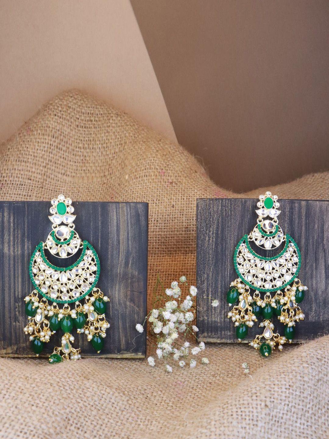 i jewels crescent shaped chandbalis earrings