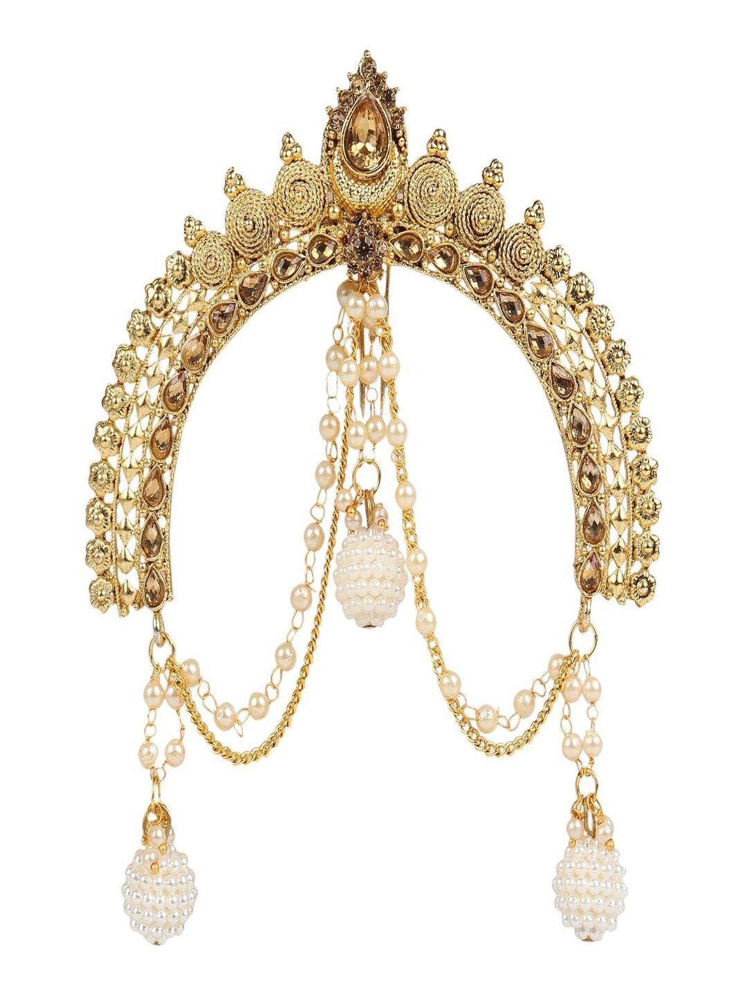 i jewels gold-plated & beaded juda pin