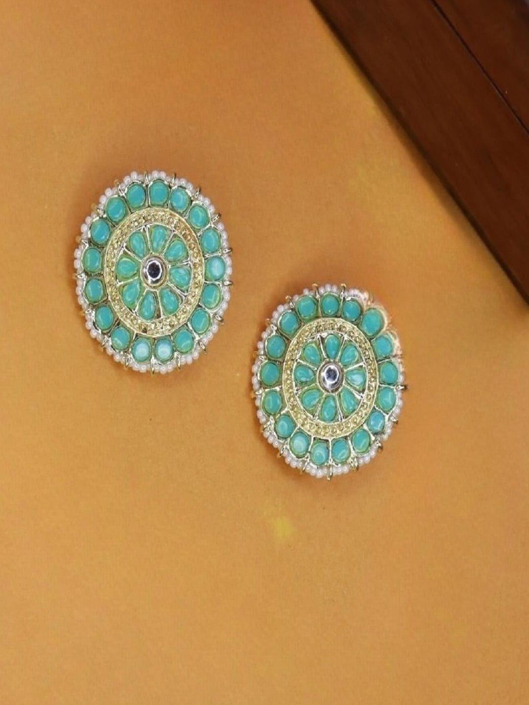 i jewels gold plated circular studs earrings