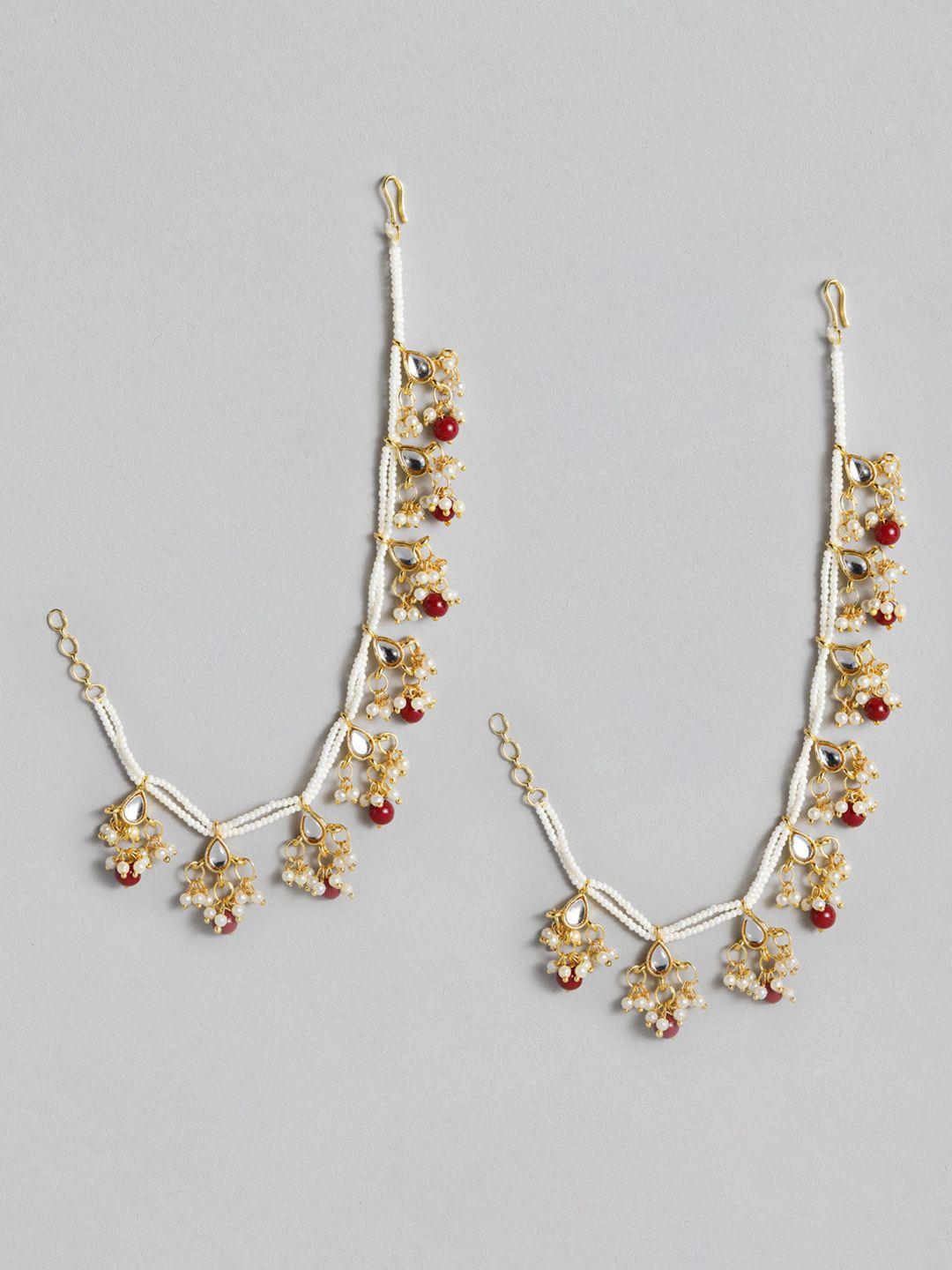 i jewels maroon contemporary ear cuff earrings