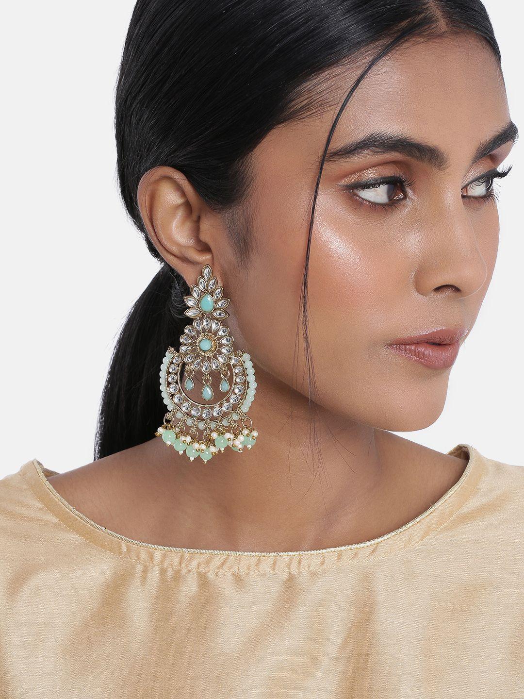 i jewels sea green contemporary drop earrings