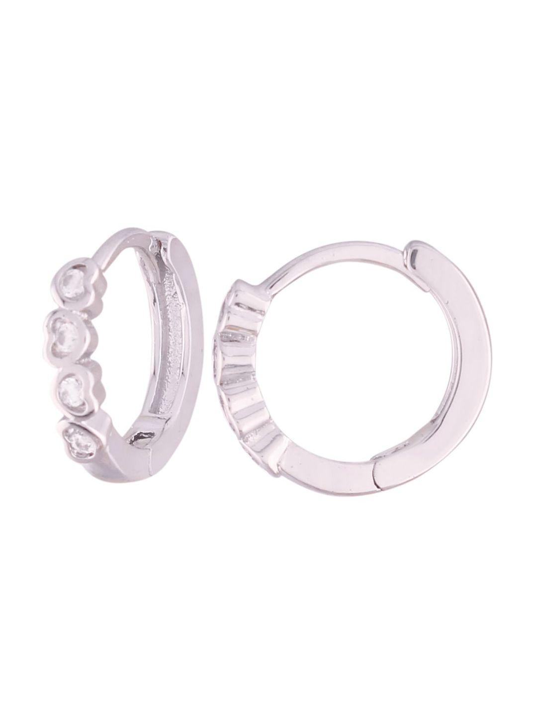 i jewels silver-plated contemporary hoop earrings