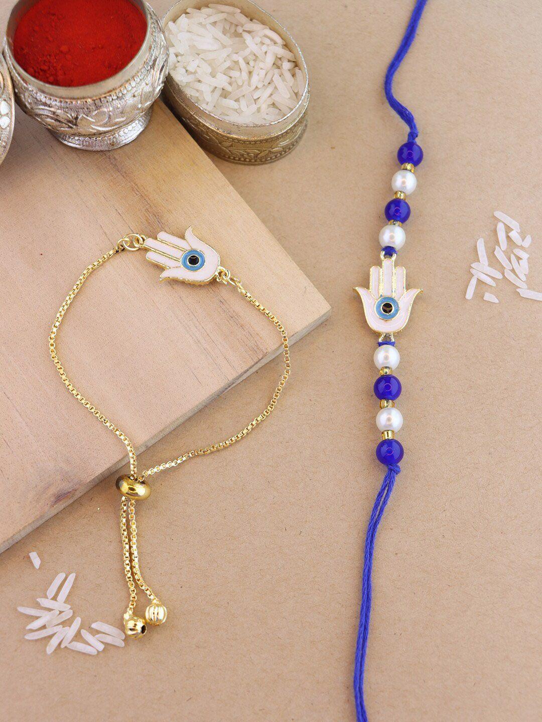 i jewels unisex set of 2 evil eye bhaiya bhabhi rakhis