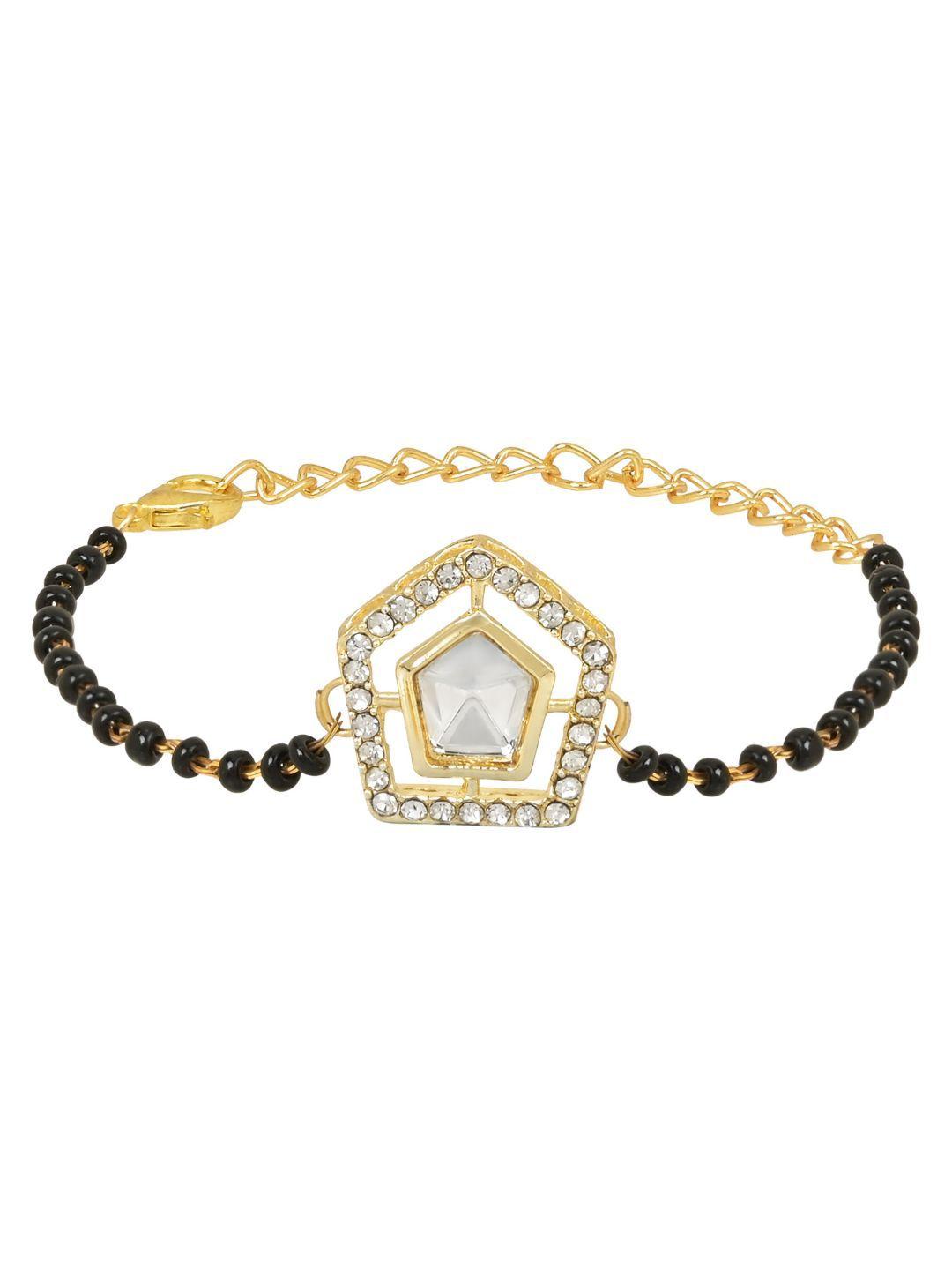 i jewels women gold-plated kundan wraparound mangalsutra bracelet