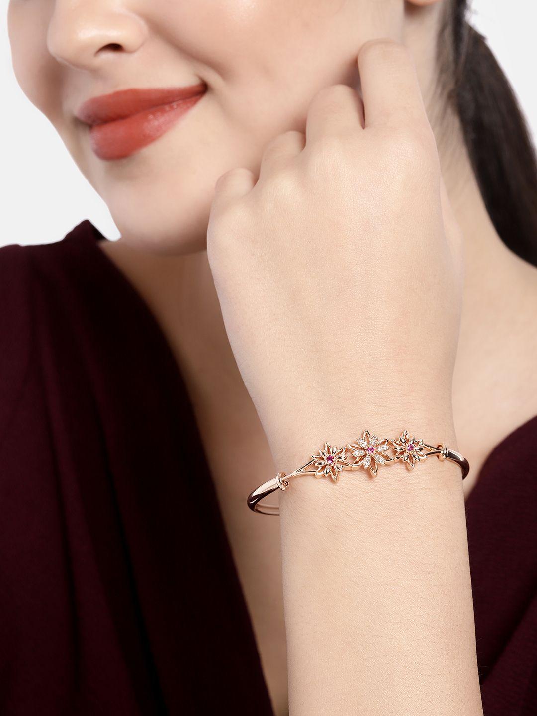 i jewels women pink & rose gold-plated wraparound bracelet