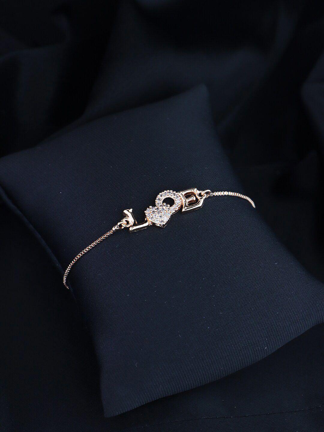 i jewels women rose gold-plated charm bracelet