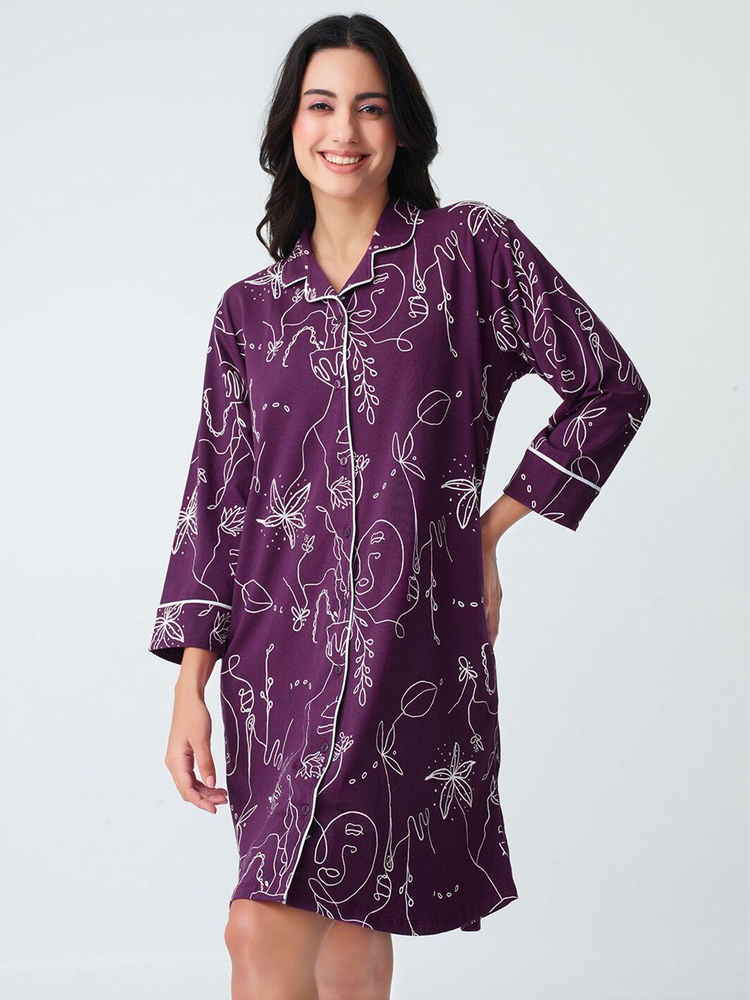 i like me printed cotton shirt nightdress