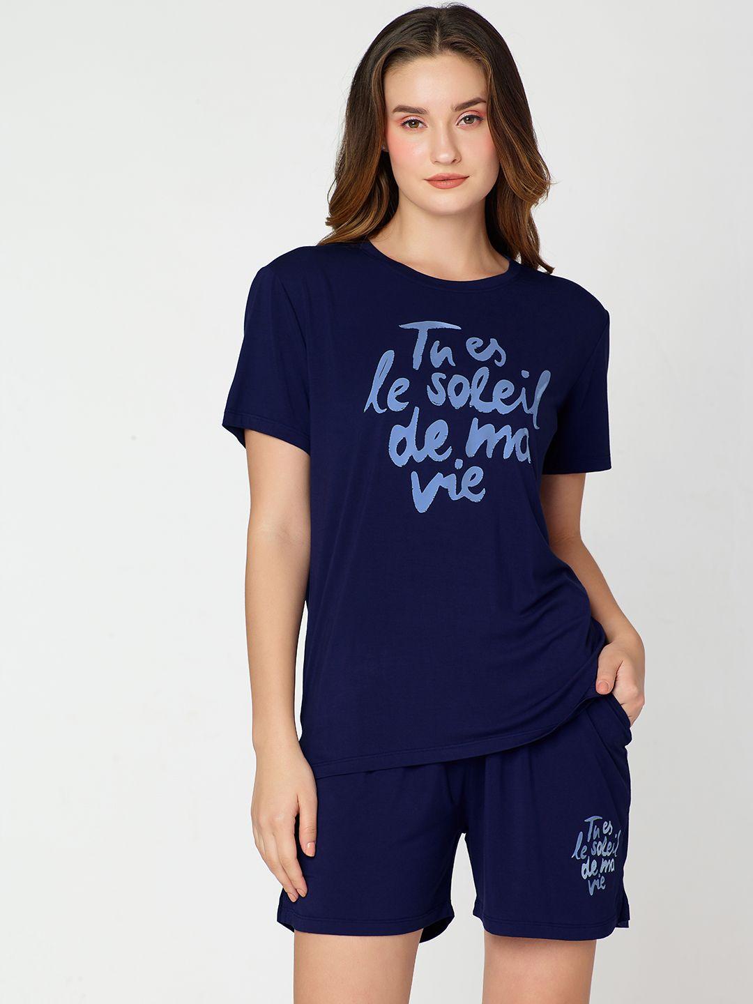 i like me typography printed night suit
