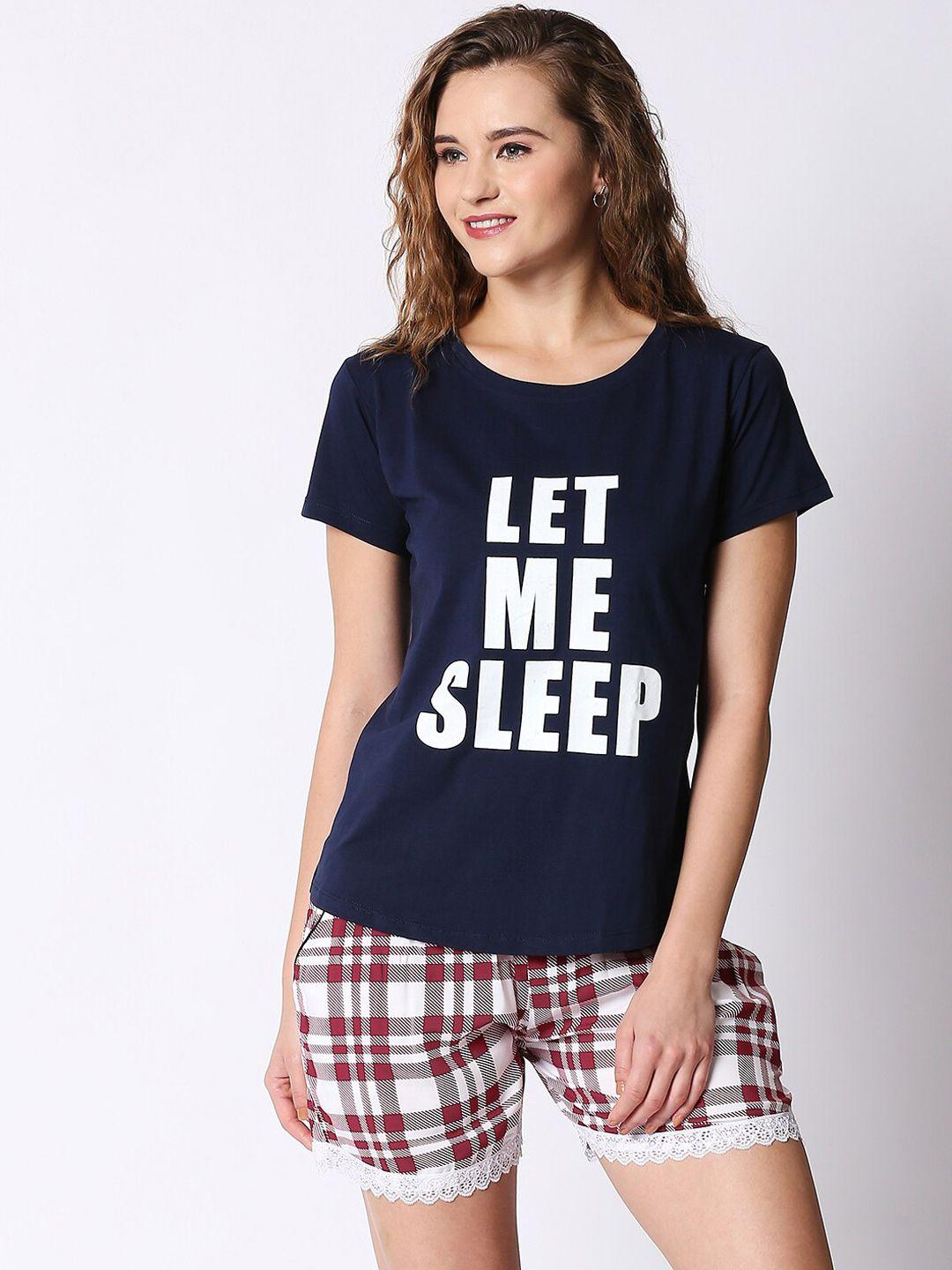 i like me typography printed night suit