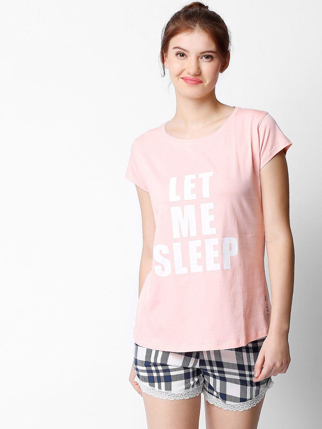 i like me typography printed night suit