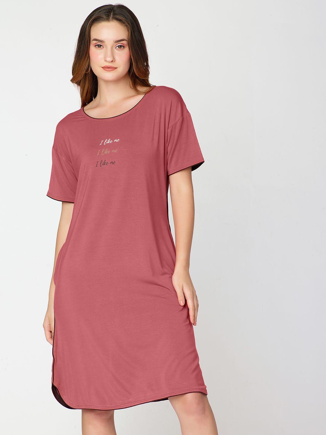 i like me typography printed nightdress